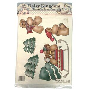Vintage Daisy Kingdom 1990 Sleigh Ride Iron-On Transfers For Garments & Crafts